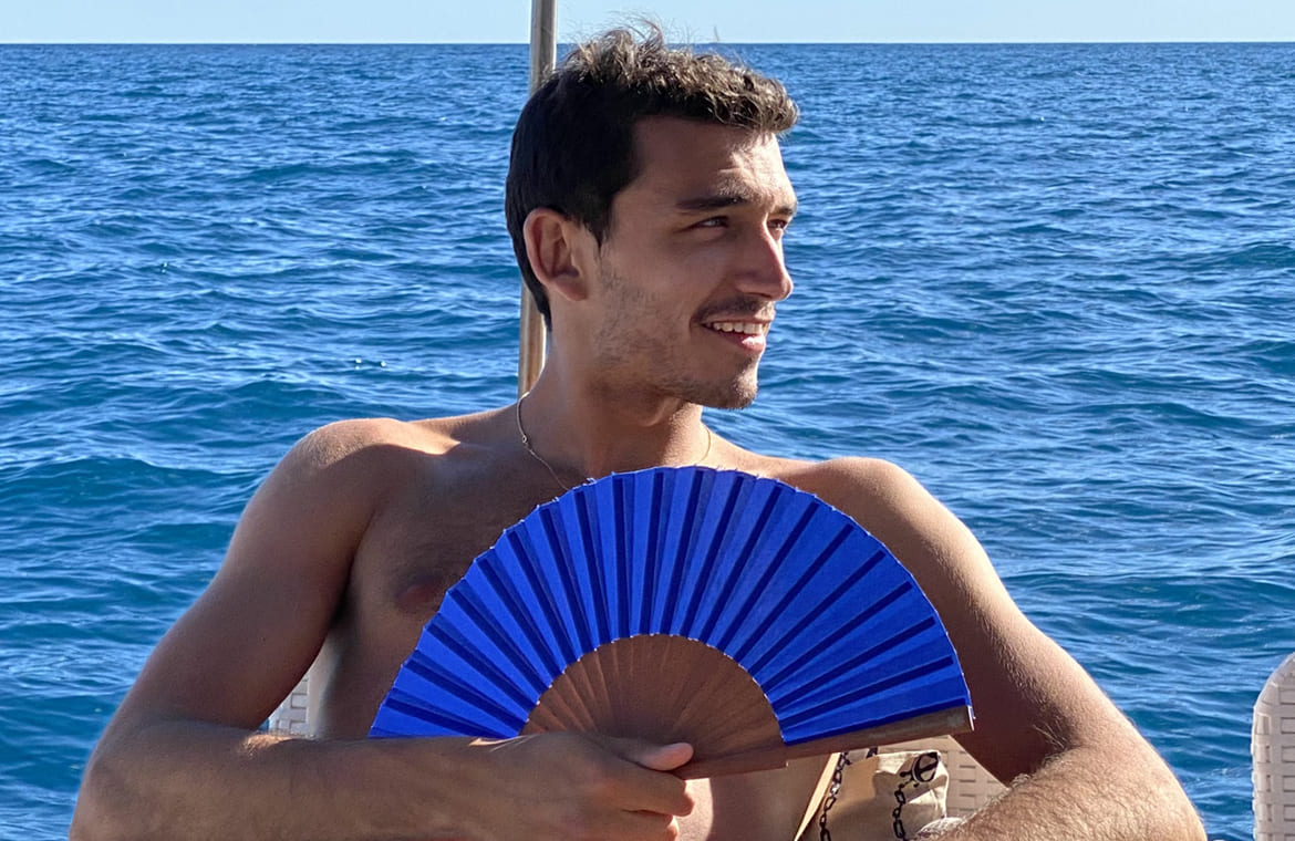 Éventail Ecololo Bleu Foncé