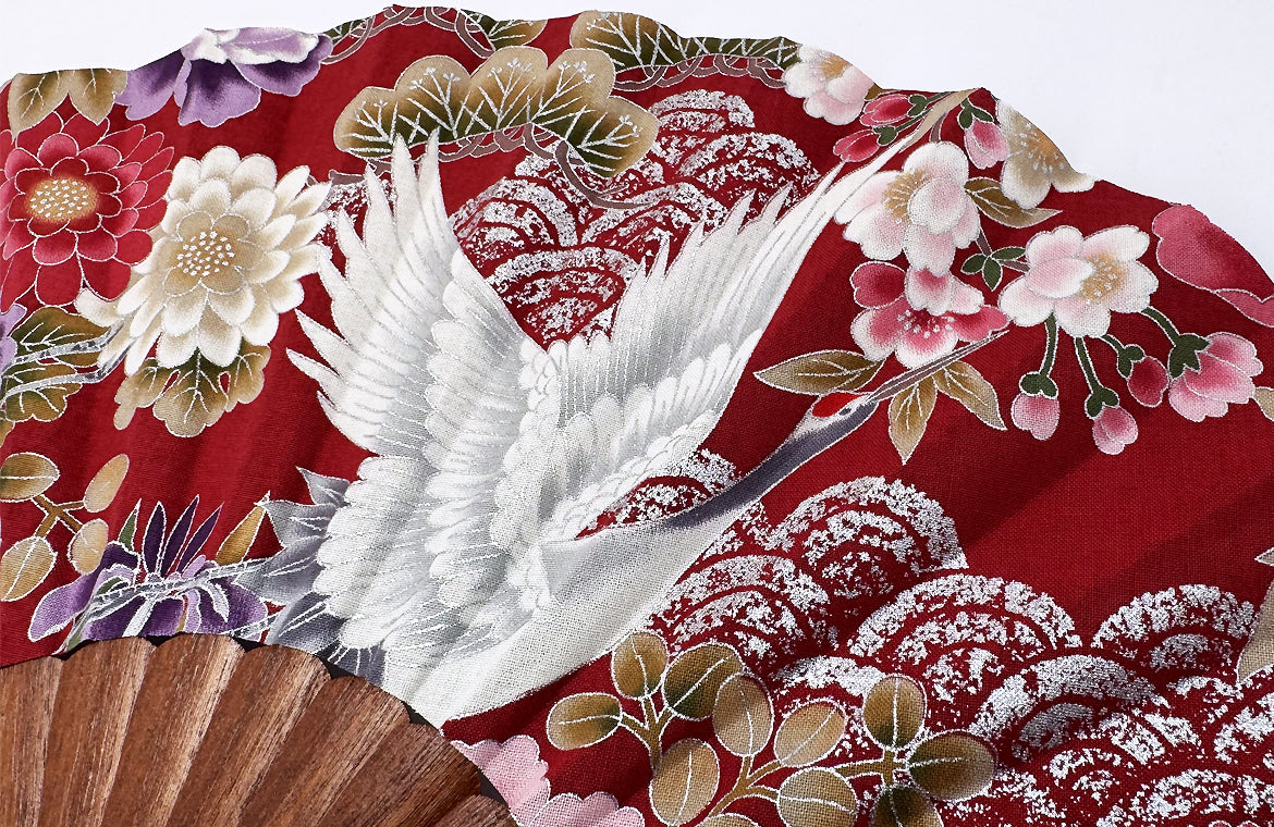 Eventail Kimono Carmin