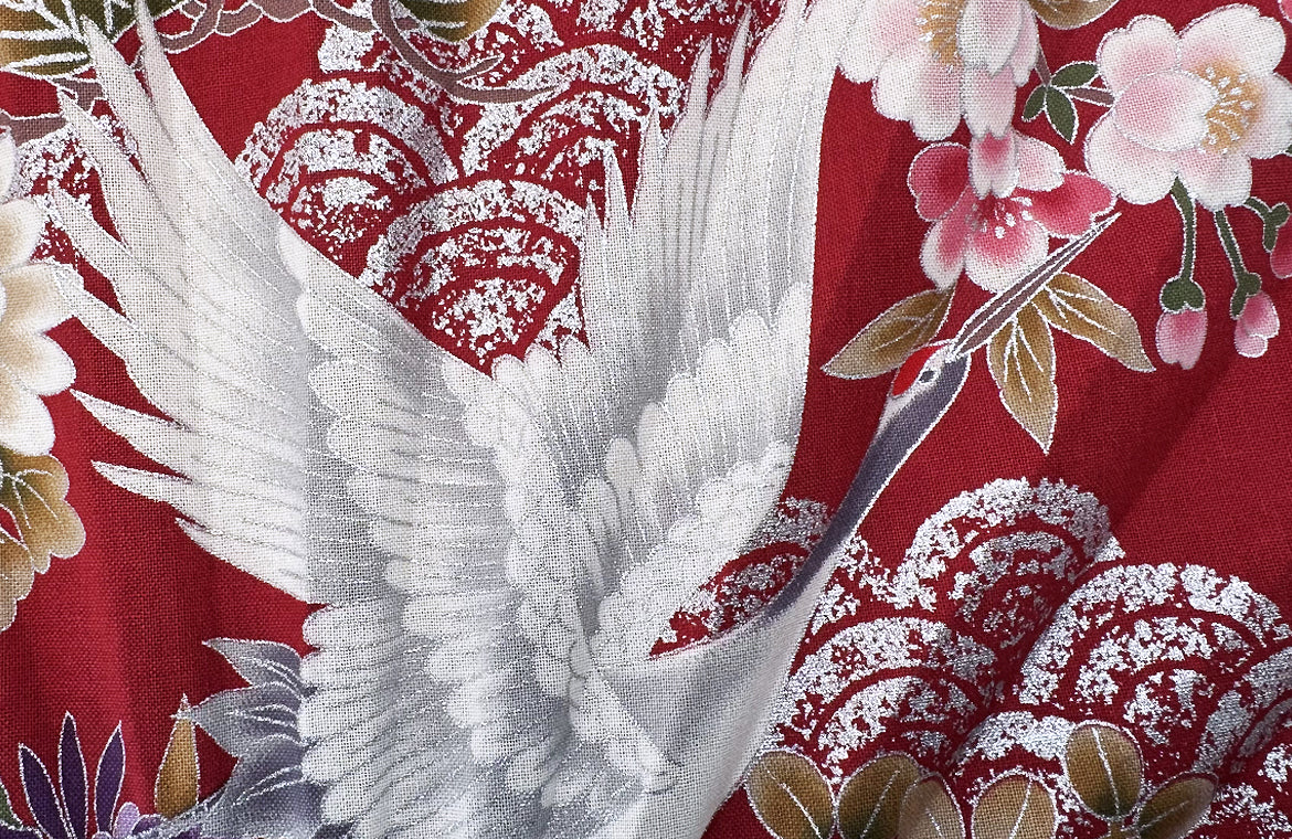 Eventail Kimono Carmin