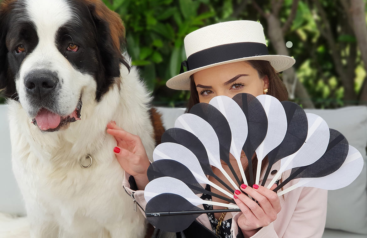 Ventaglio Palmito Nero & Bianco