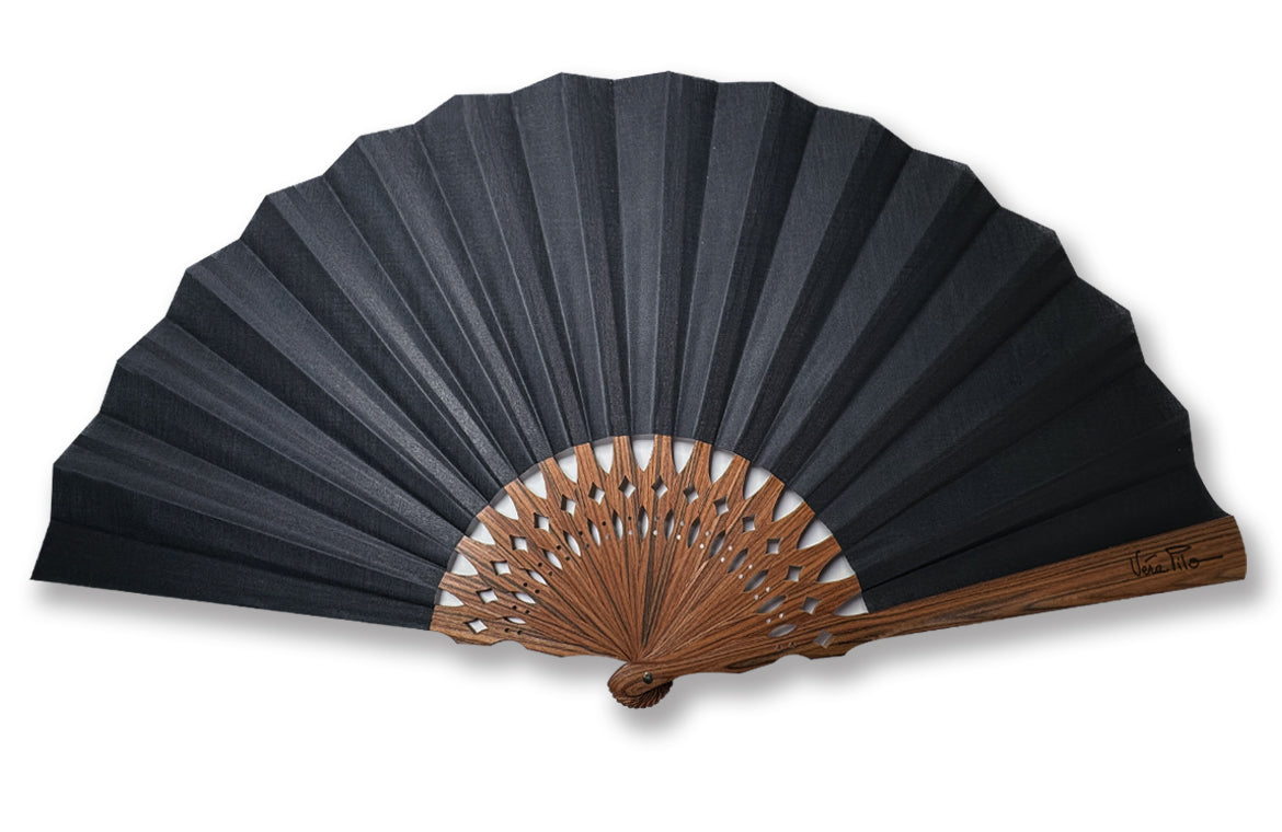 Éventail Santo Noir