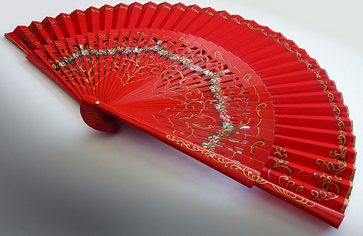 Eventail-Aragona-Rouge