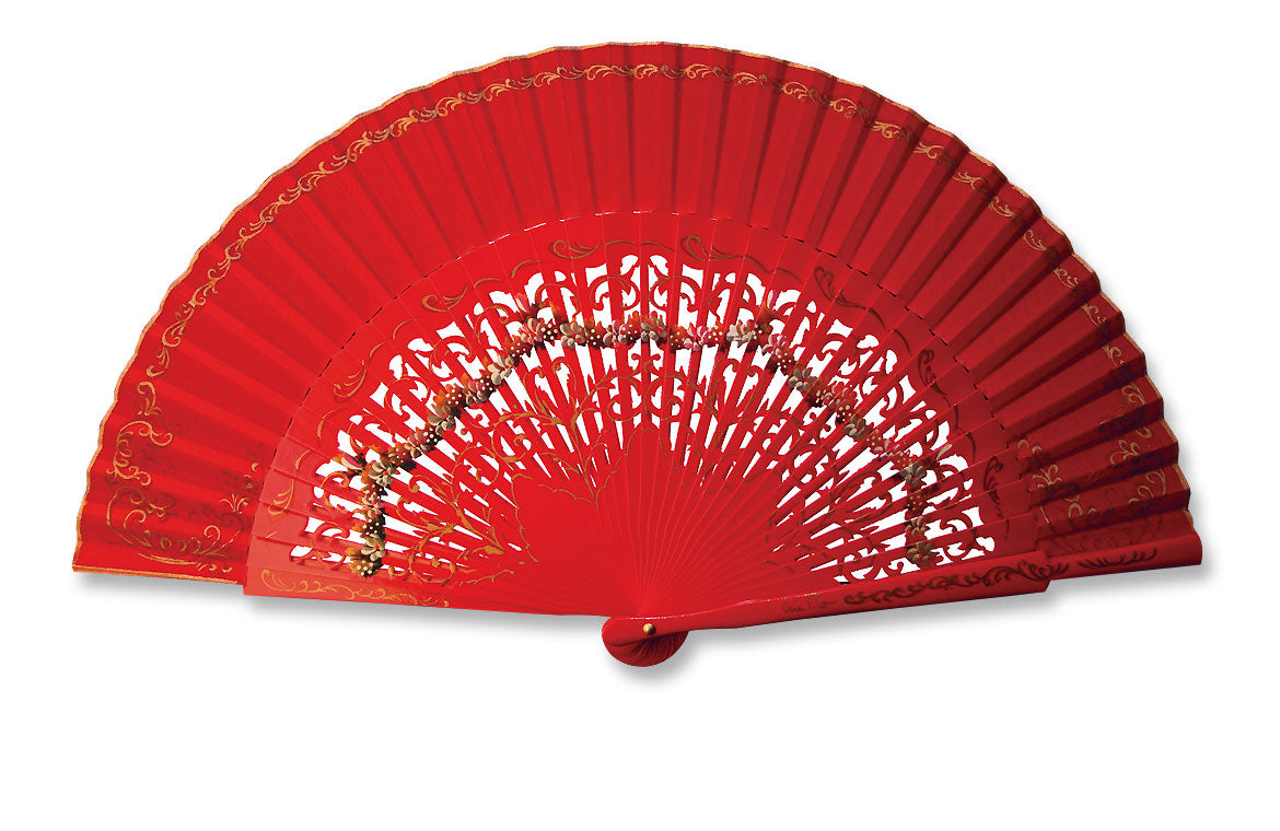 Eventail-Aragona-Rouge