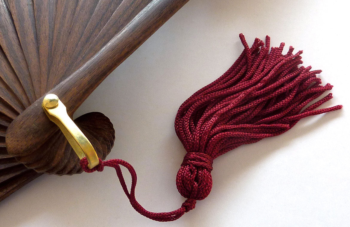 Eventail-Havanana-Carmin-Pompon