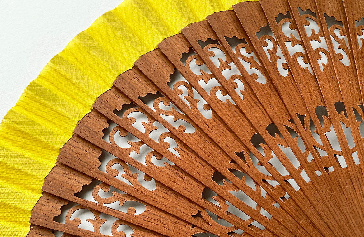 Eventail-Mini-Andalousia-Jaune-Zoom