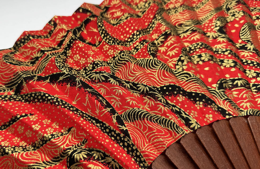 Eventail Kimono Rouge