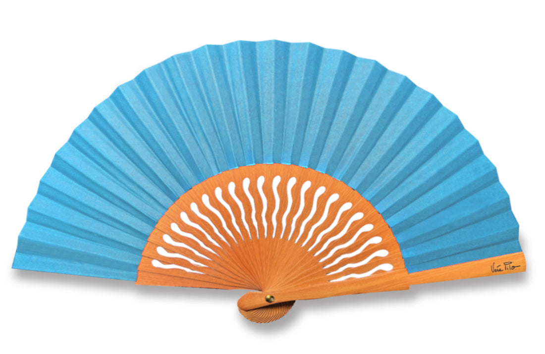 Éventail Mini Soleio Bleu Turquoise