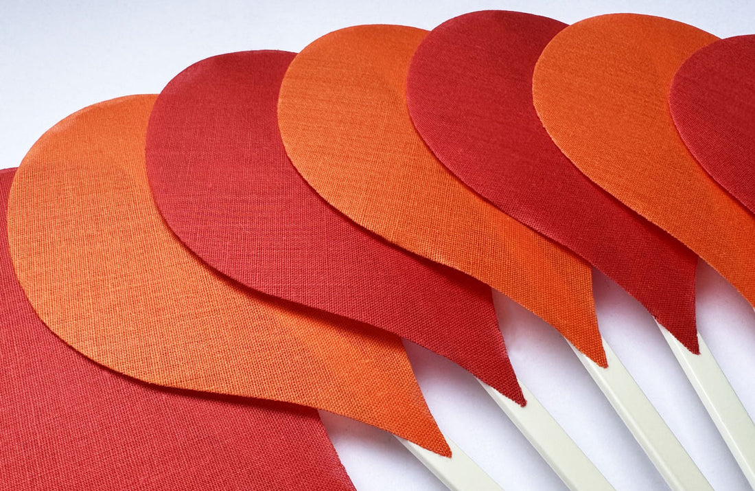 Ventaglio Palmito Arancione & Rosso