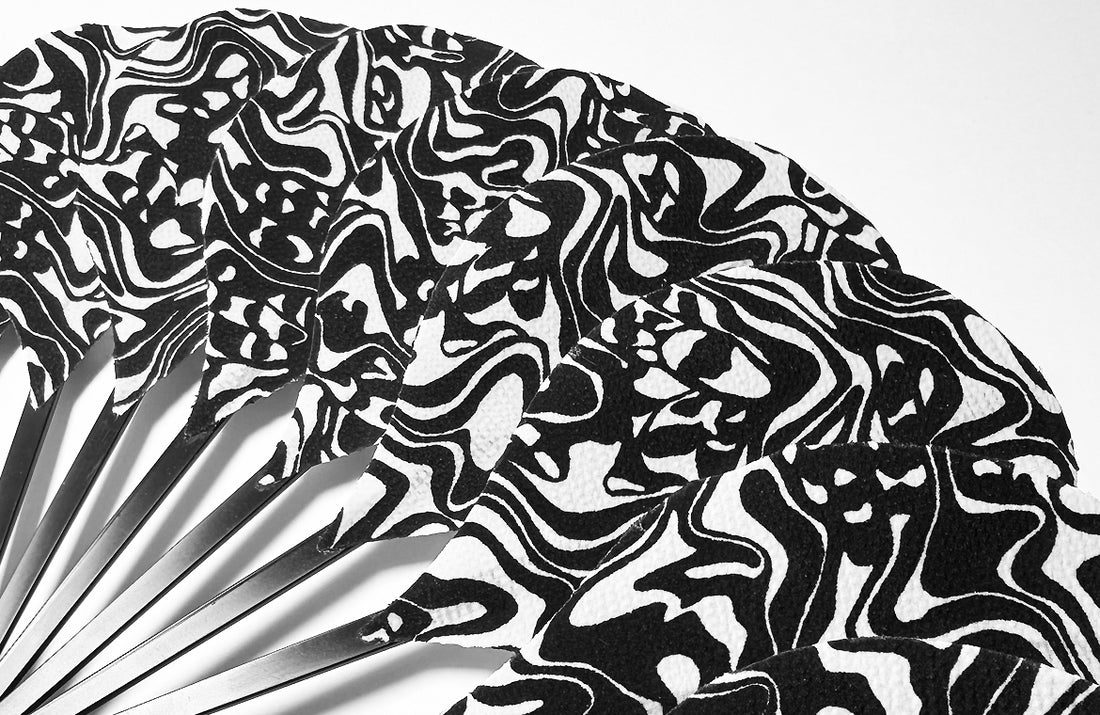 Ventaglio Palmito Vibrato Nero