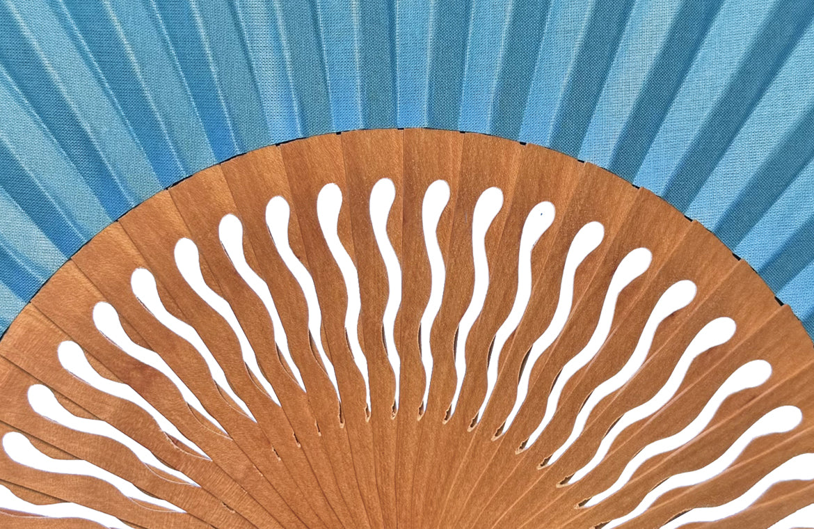 Éventail Mini Soleio Bleu Turquoise