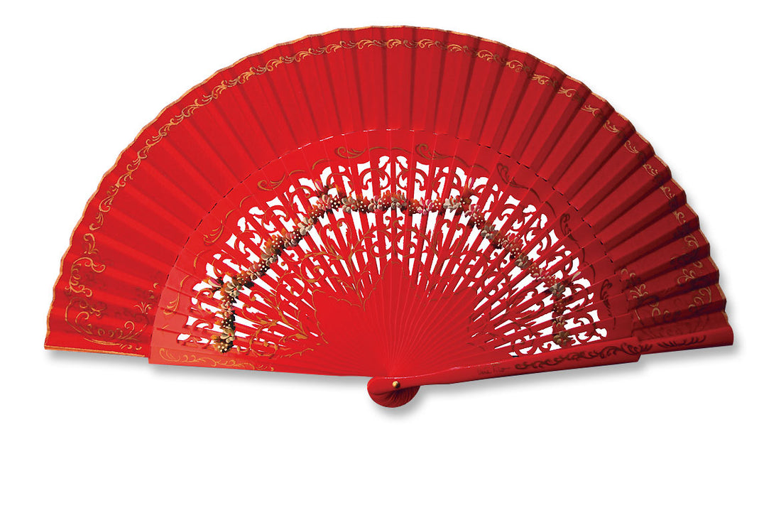 Eventail-Aragona-Rouge